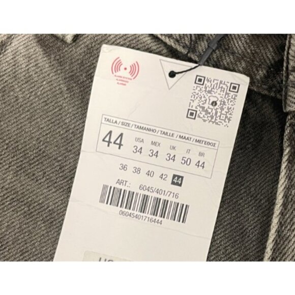 Zara Mens Baggy Jeans EU 44 US 34 Gray Faded Cotton Lyocell Blend 6045/401 NWT - Picture 6 of 16